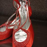 scarpe da ballo raso rosso 