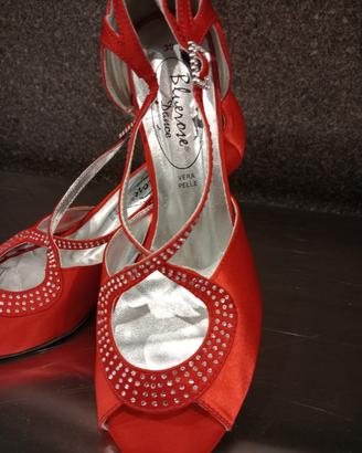 scarpe da ballo raso rosso 