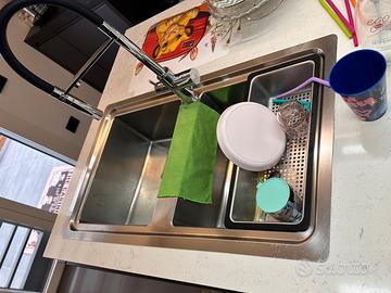 Lavello doppia vasca whirpool acciaio