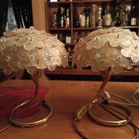 Lampadario e lampade da tavolo in vetro di Murano 