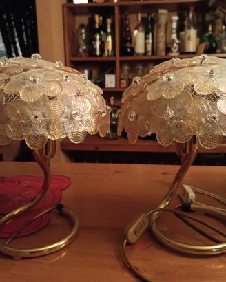 Lampadario e lampade da tavolo in vetro di Murano 