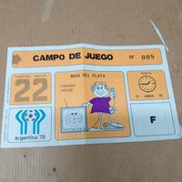 biglietto stadio Mondiale Argentina 1978