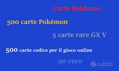 Pokémon GCC: 500 carte, 5 rare, 500 carte codice