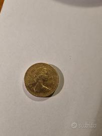 one pound 1983,rara,con iscrizione laterale al con