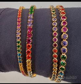 Bracciale con pietre colorate in argento