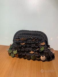 cluch crochet cioccolato con paiettes