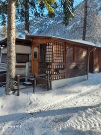 Roulotte con casetta in legno