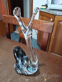 Statuina Lumaca vintage in vetro di Murano
