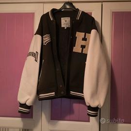 giubbino stile college americano marrone e bianco