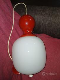 lampadaio acciaio e opalino anni 60