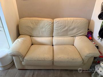 Divano letto in vera pelle