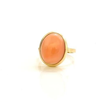 Anello con corallo di Sciacca, in oro 750