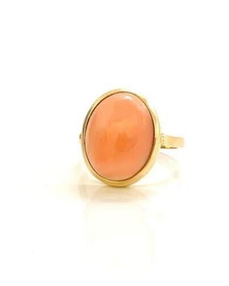 Anello con corallo di Sciacca, in oro 750