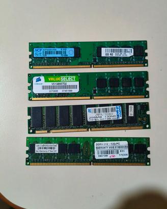 lotto RAM DDR e DDR 2
