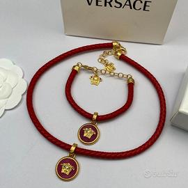 Versace Bracciale e collana in corda intrecciata