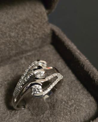 Anello Fabiani trilogy oro bianco con diamanti