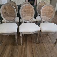 6 sedie da pranzo vitaXL – lino e rattan – ottime 
