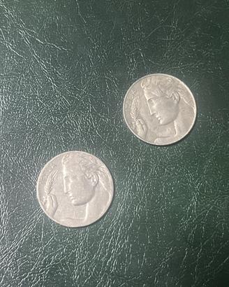 Lotto 2 Monete 20 Centesimi "Libertà Librata"