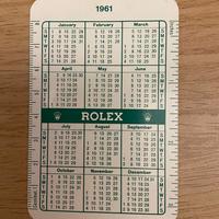 Calendario Rolex 1961/62