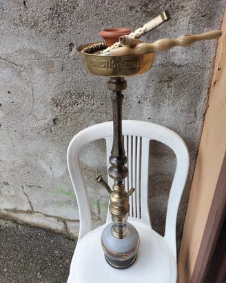 Narghilè Shisha Tradizionale NARA in Ottone e Vetr