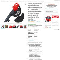 Grizzly Aspiratore Soffiatore Aspirafoglie