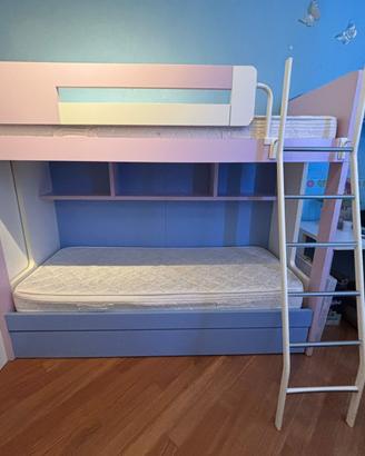 Letto a castello + letto con cabina armadio + 4 le