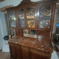 buffet e controbuffet d'epoca con piani in marmo