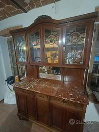 buffet e controbuffet d'epoca con piani in marmo