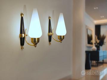 ARREDOLUCE Coppia di lampade da parete Mid-Century