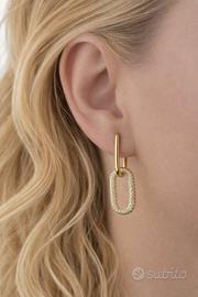 orecchini doppia graffetta argento 925 dorato