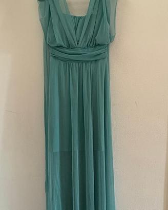 Vestito lungo multiposizione tiffany in tulle