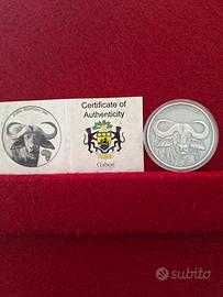 1 oz argento 999 gabon rara