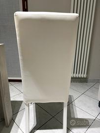 4 sedie in ecopelle bianche