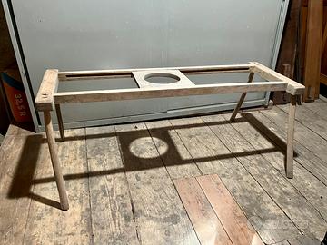 Girello antico a binario in legno - inizio XX sec.