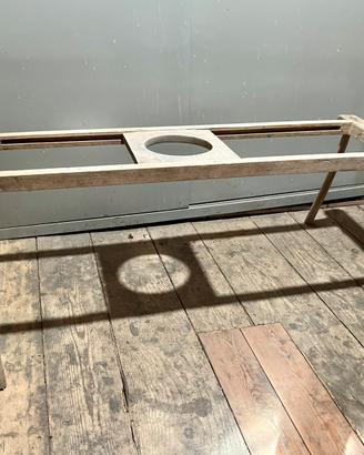 Girello antico a binario in legno - inizio XX sec.