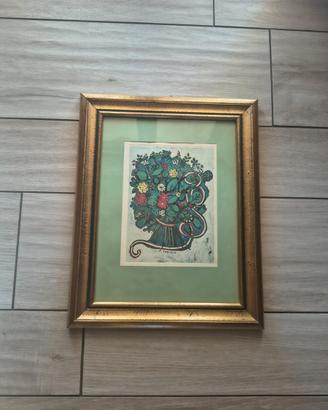 Stampa / litografia d’autore - bouquet di fiori