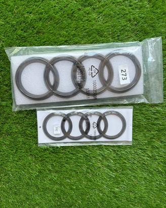 Loghi Audi nero lucido 273 + 192 mm A1 A3 A4 A5 A6