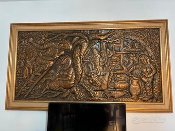 Quadro in rame rosso di Lani con cornice