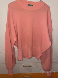 Maglione Benetton - Taglia S/M - Rosa pesca
