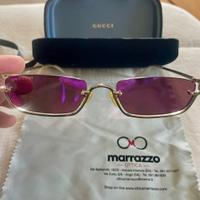 Gucci Occhiali da Sole Oro/Viola Specchiato unisex