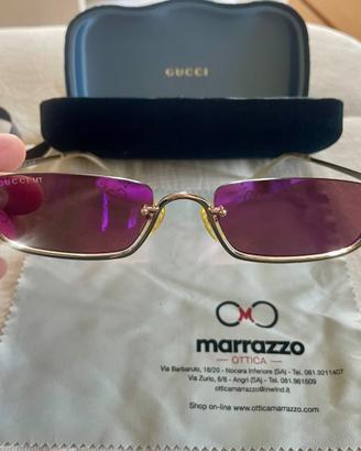 Gucci Occhiali da Sole Oro/Viola Specchiato unisex