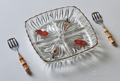 Piatto Quadrato 4 Scomparti Vintage 