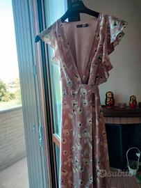 Abito lungo fiori stile kimono