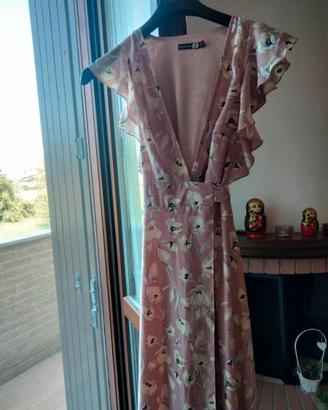 Abito lungo fiori stile kimono