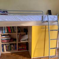 Letto con scala armadio e libreria - Doimo Linea D