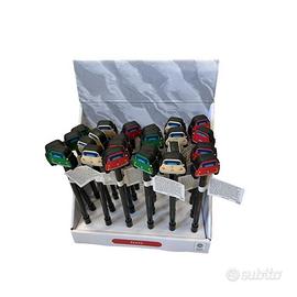 Set di 24 penne con topper Fiat 500 retro con scat
