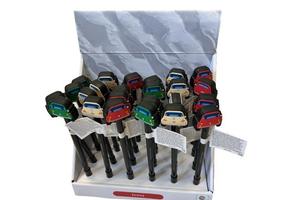 Set di 24 penne con topper Fiat 500 retro con scat