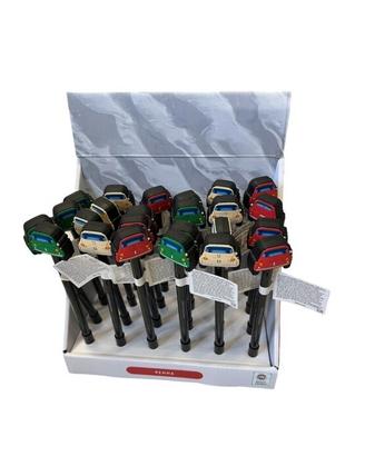 Set di 24 penne con topper Fiat 500 retro con scat