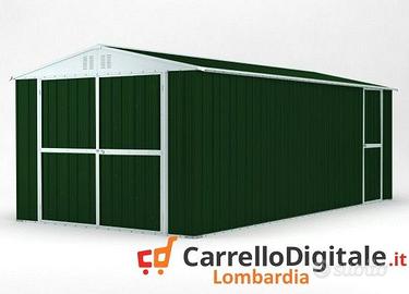 Box garage auto in Acciaio 327x611 verde scuro