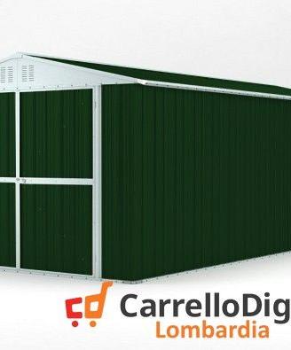 Box garage auto in Acciaio 327x611 verde scuro